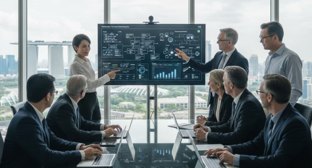 Enterprise leaders collaborating with a strategic software development partner focused on shared ownership and long-term outcomes.