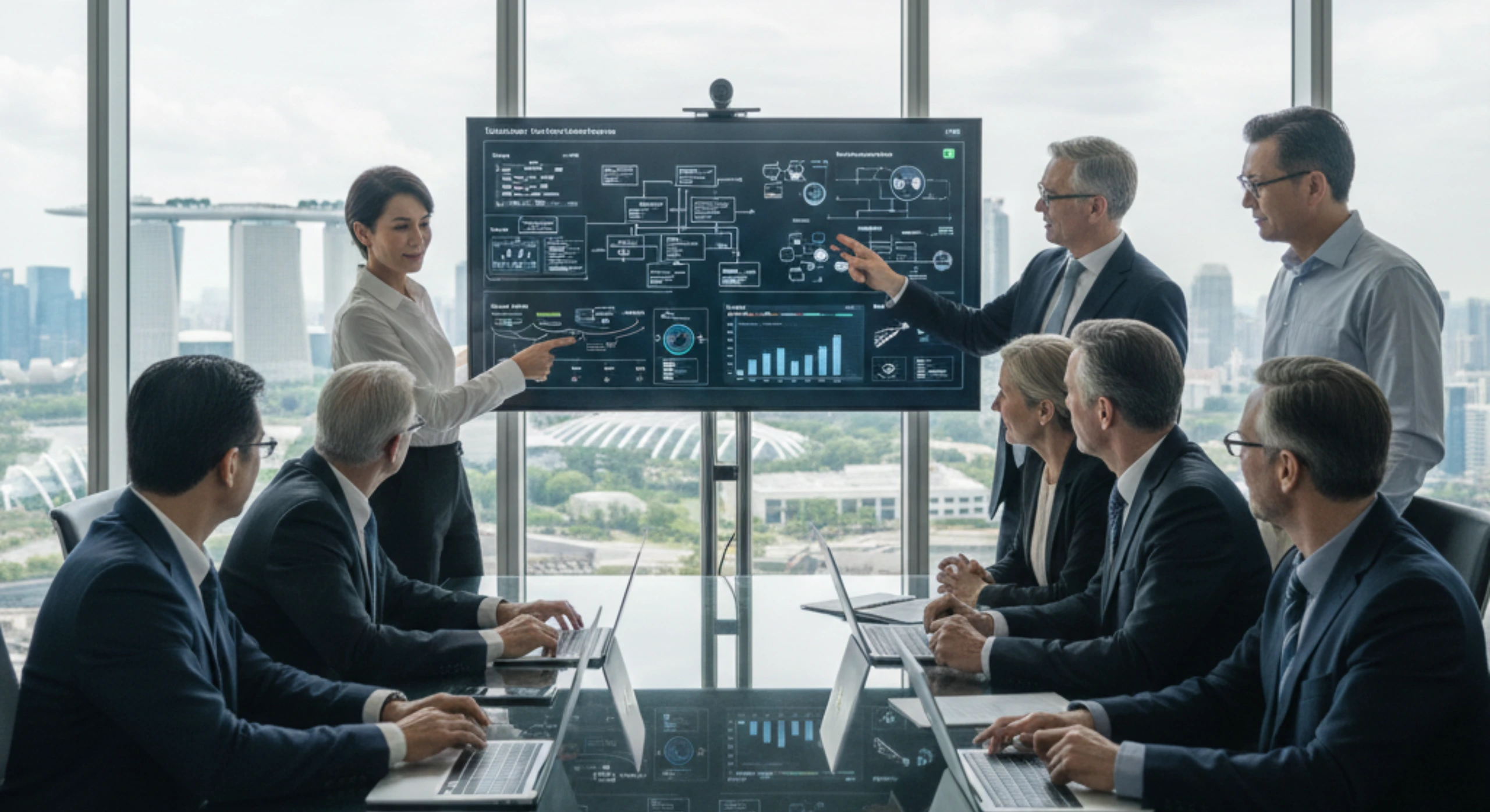 Enterprise leaders collaborating with a strategic software development partner focused on shared ownership and long-term outcomes.