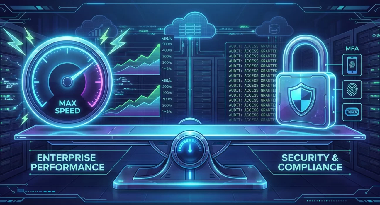 Enterprise systems balancing performance and security requirements across large-scale applications