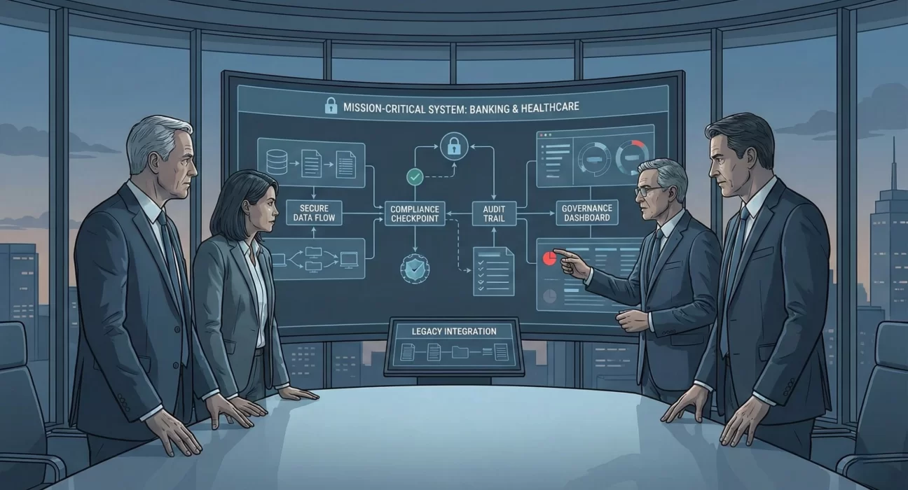 Enterprise teams designing IT systems in highly regulated industries like banking, healthcare, and pharmaceuticals with compliance and governance