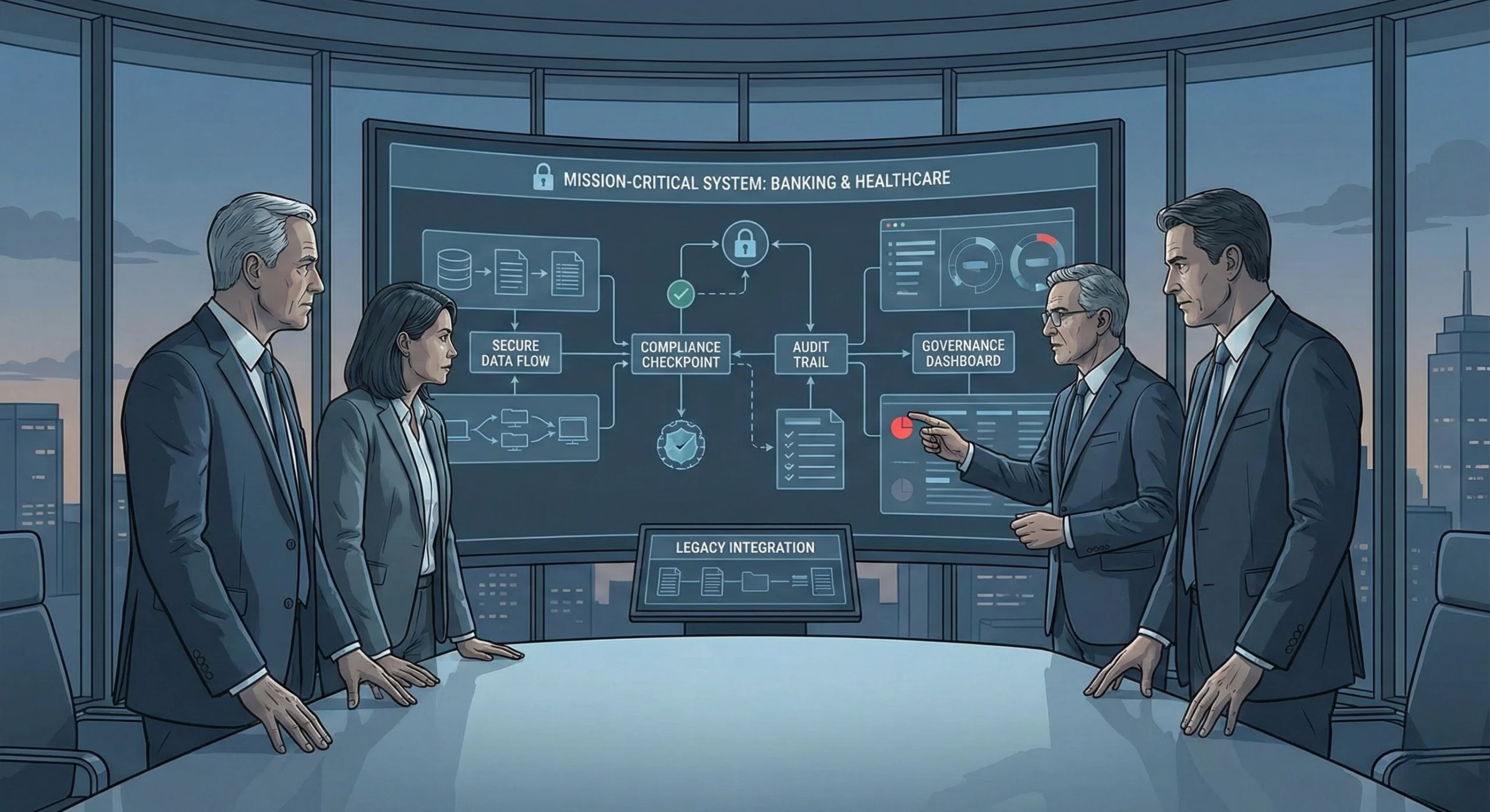 Enterprise teams designing IT systems in highly regulated industries like banking, healthcare, and pharmaceuticals with compliance and governance