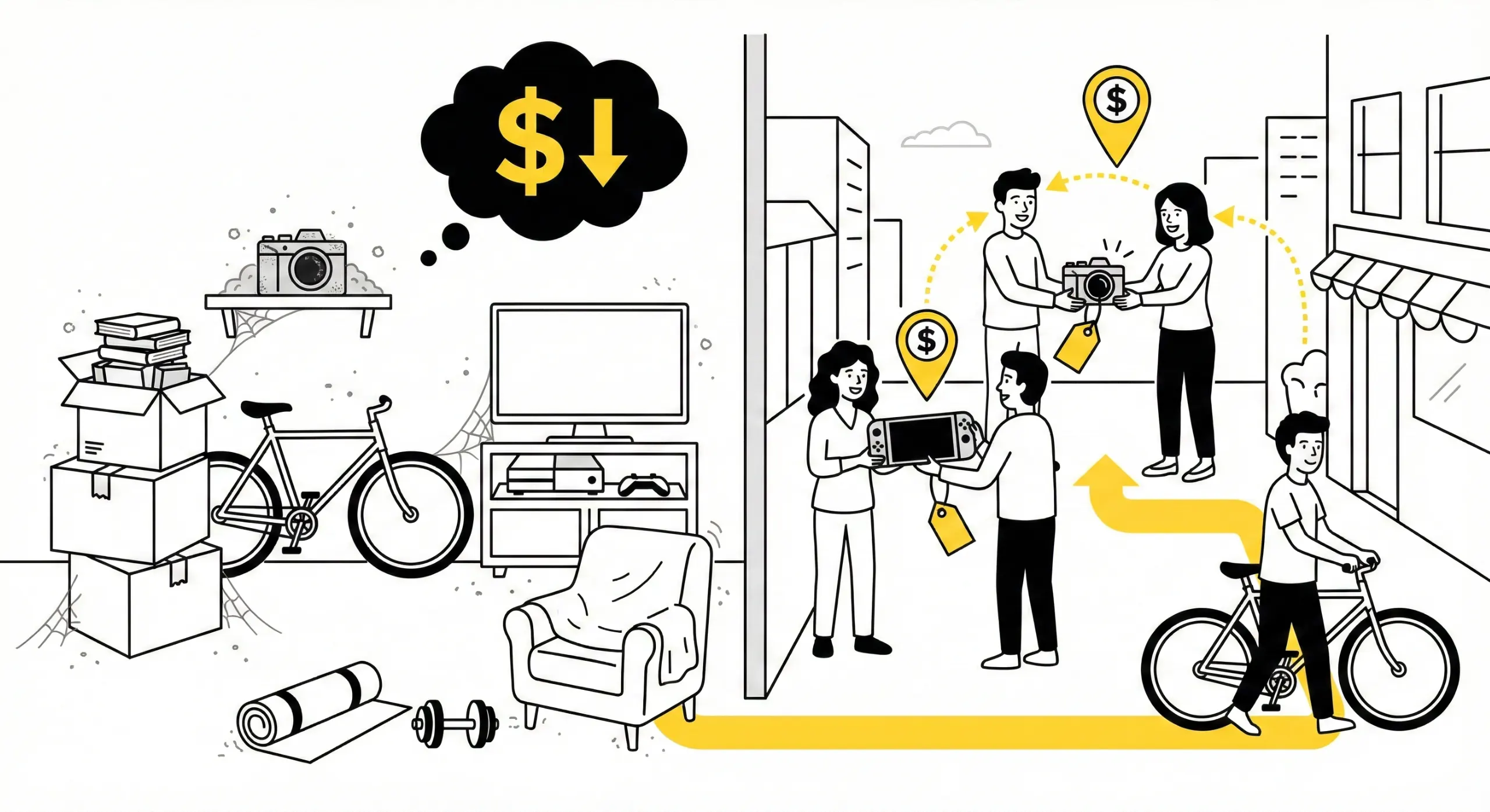 Local marketplace platform that makes selling unused items easy and fast