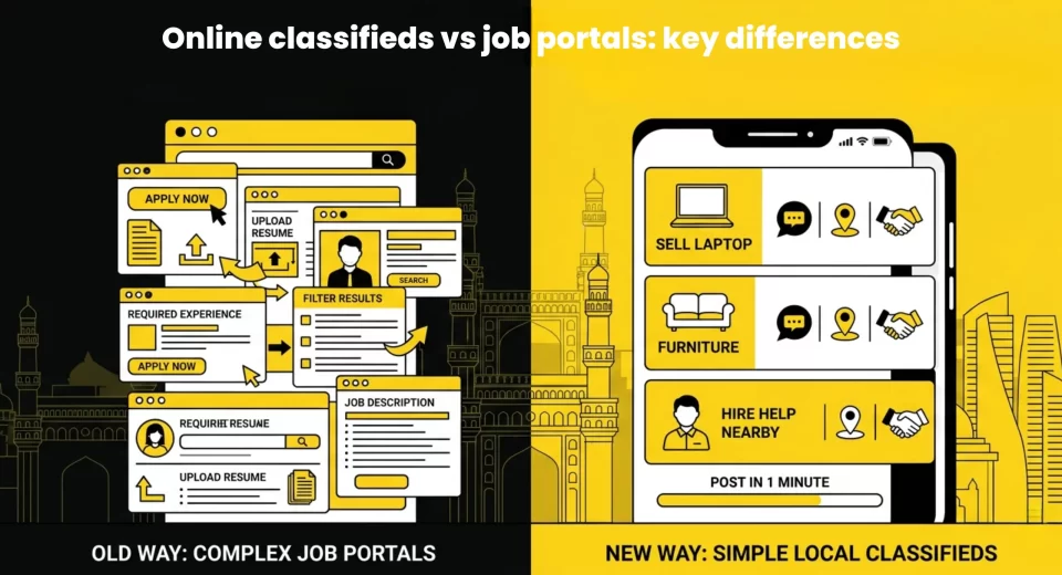 Online classifieds vs job portals key differences comparison for buying selling and hiring platforms