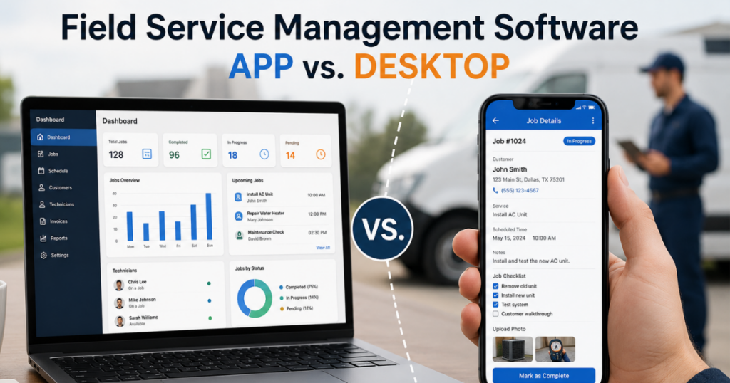 Field Service App vs. Desktop Software: Which Does Your Team Actually Need?